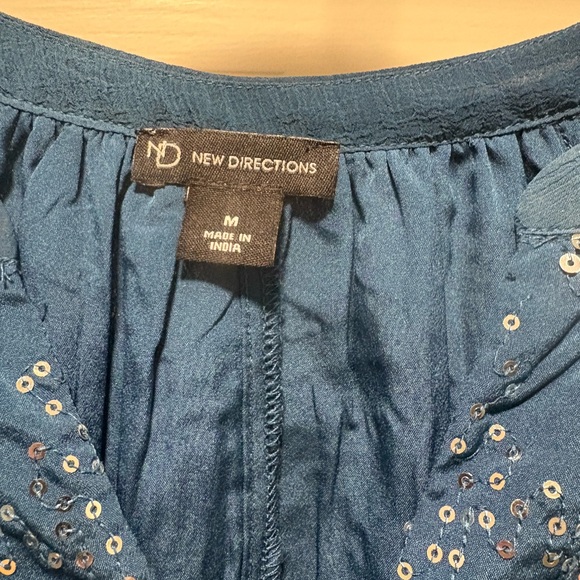 Blue Sheer Women's Top - Picture 4 of 5